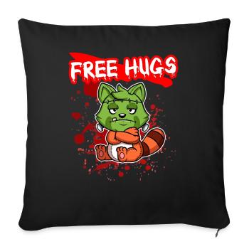 Câlins gratuits Sarcasme d’Halloween Effrayant Effrayant Costume Effrayant - Housse de coussin décorative 45 x 45 cm - noir - Devant