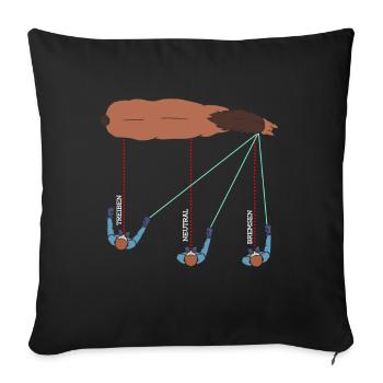 Chevaux de voltige équestre - Housse de coussin décorative 45 x 45 cm - noir - Devant