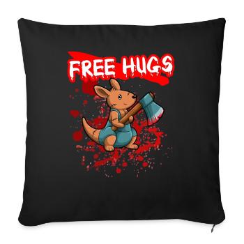 Câlins gratuits Sarcasme d’Halloween Effrayant Effrayant Costume Effrayant - Housse de coussin décorative 45 x 45 cm - noir - Devant