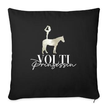 Volti Prinzessin - Voltegieren Pferdesport - Sofakissenbezug 45 x 45 cm - Schwarz - Vorne