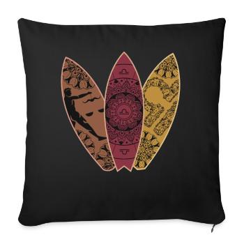 Libra -Tierkreis -Surfbrett -Surfenhoroskop - Sofakissenbezug 45 x 45 cm - Schwarz - Vorne