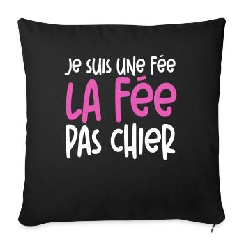 Femme Humour La Fée Pachier Cadeau - Housse de coussin décorative 45 x 45 cm - noir - Devant
