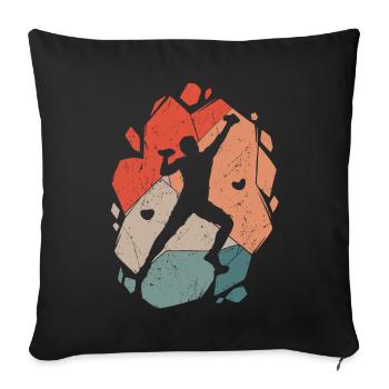 Klettern Bergsteiger Bouldern Boulder - Sofakissenbezug 45 x 45 cm - Schwarz - Vorne