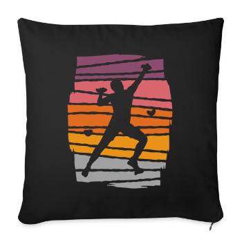 Bouldern Bergsteiger Boulder Klettern - Sofakissenbezug 45 x 45 cm - Schwarz - Vorne