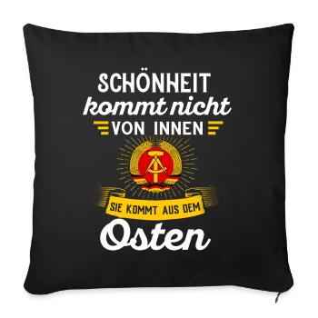 Ostdeutschland Tshirt Herren Ossi Dresden NVA DDR - Sofakissenbezug 45 x 45 cm - Schwarz - Vorne