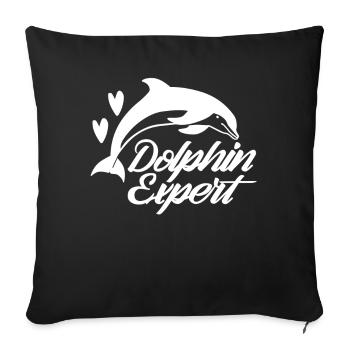 Dolphin Expert Dolphin Lover Dolphins Dolphin - Sofa pillowcase 17,3'' x 17,3'' (45 x 45 cm) - black - Front