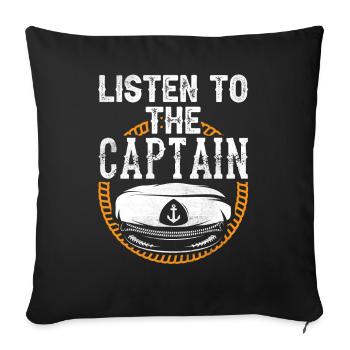 Écoutez le Captain Ship Boat Yacht Boat - Housse de coussin décorative 45 x 45 cm - noir - Devant