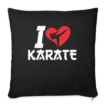 Ich Liebe Karate Kämpfer Kampfsport Kampfkunst - Sofakissenbezug 45 x 45 cm - Schwarz - Vorne