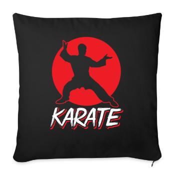 Karate Kämpfer Kampfkunst Kampfsport Sprüche - Sofakissenbezug 45 x 45 cm - Schwarz - Vorne