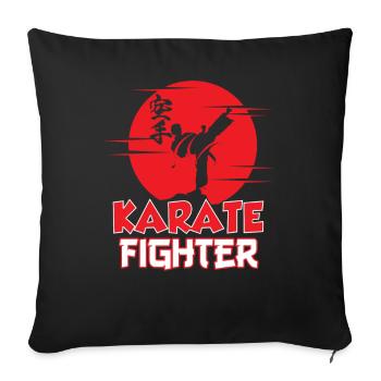 Karate Kämpfer Sprüche Kampfsport Kampfkunst - Sofakissenbezug 45 x 45 cm - Schwarz - Vorne