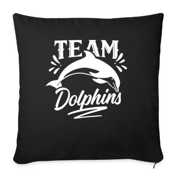 Équipe Dolphin Lover Dolphin Dolphin Dolphins - Housse de coussin décorative 45 x 45 cm - noir - Devant