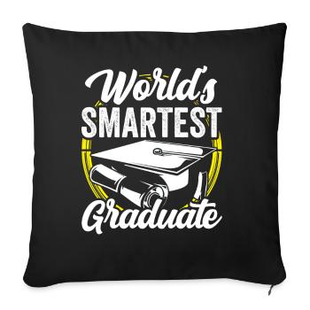 Le diplômé le plus intelligent du monde - Housse de coussin décorative 45 x 45 cm - noir - Devant