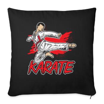 Karate Sprüche Kampfkunst Kämpfer Kampfsport - Sofakissenbezug 45 x 45 cm - Schwarz - Vorne