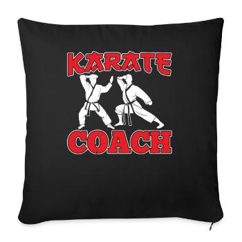 Karaté Entraîneur Combattant Arts Martiaux Arts Martiaux Arts Martiaux - Housse de coussin décorative 45 x 45 cm - noir - Devant