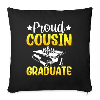Fier cousin d’un diplômé diplômé - Housse de coussin décorative 45 x 45 cm - noir - Devant