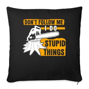 Chainsaw Chainsaws Joke Lumberjack - Sofa pillowcase 17,3'' x 17,3'' (45 x 45 cm) - black - Front