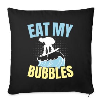Eat My Bubbles Water Sports Waterskiing Waterskiing - Sofa pillowcase 17,3'' x 17,3'' (45 x 45 cm) - black - Front
