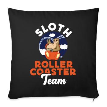 Roller Coaster Sloth Sloth Roller - Sofakissenbezug 45 x 45 cm - Schwarz - Vorne