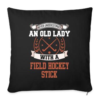 Field Hockey Hockey Player Feldhockey Opa - Sofakissenbezug 45 x 45 cm - Schwarz - Vorne