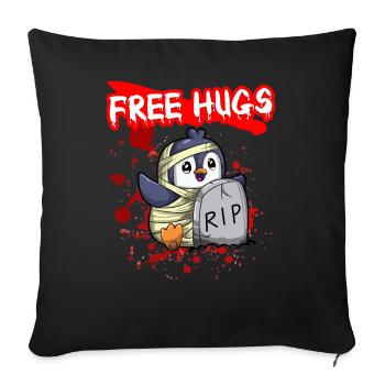Câlins gratuits Sarcasme d’Halloween Effrayant Effrayant Costume Effrayant - Housse de coussin décorative 45 x 45 cm - noir - Devant