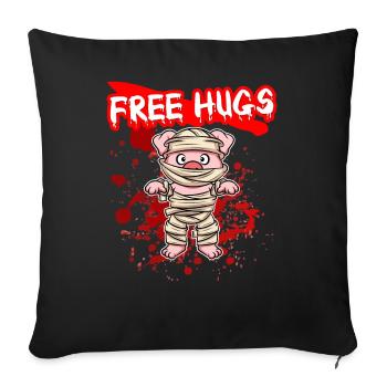 Câlins gratuits Sarcasme d’Halloween Effrayant Effrayant Costume Effrayant - Housse de coussin décorative 45 x 45 cm - noir - Devant