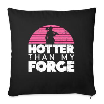 Plus chaud que ma forge - les forgerons forgent - Housse de coussin décorative 45 x 45 cm - noir - Devant