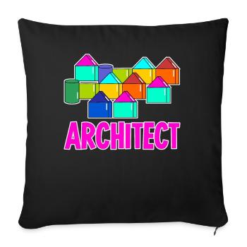 Architecte Bauklötze Bauklotz Architecture - Housse de coussin décorative 45 x 45 cm - noir - Devant