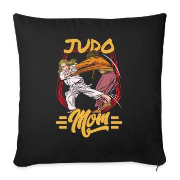 Judo Mère Hobby Arts Martiaux Arts Martiaux Judoka - Housse de coussin décorative 45 x 45 cm - noir - Devant