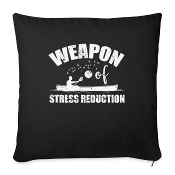 Arme de réduction du stress Kayak Paddle Boat - Housse de coussin décorative 45 x 45 cm - noir - Devant