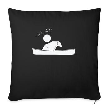 Kayak Bateau Paddle Bateau Sports Nautiques Canoë - Housse de coussin décorative 45 x 45 cm - noir - Devant