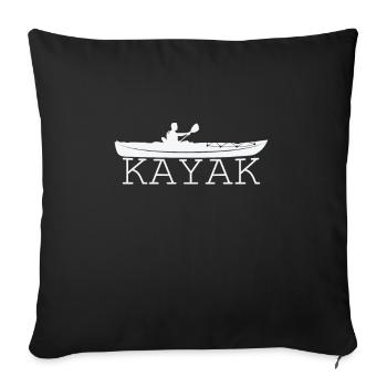 Kayak Pédalo Sports nautiques Canoë - Housse de coussin décorative 45 x 45 cm - noir - Devant