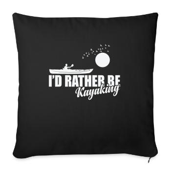 Je préfère faire du kayak nautique paddle boat - Housse de coussin décorative 45 x 45 cm - noir - Devant