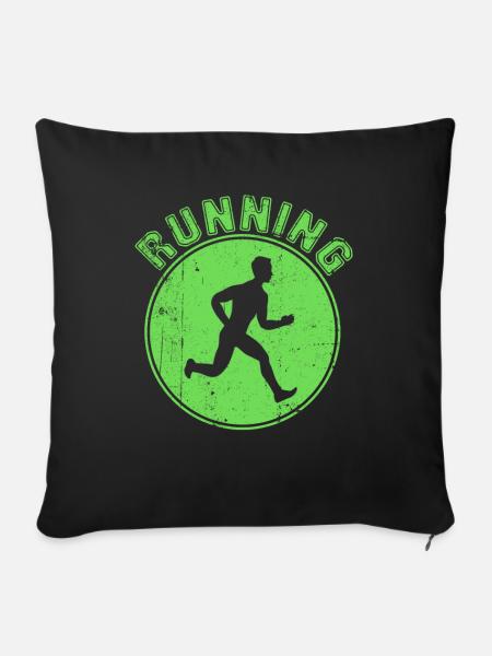 Joggen - Sofakissenbezug 45 x 45 cm - Schwarz