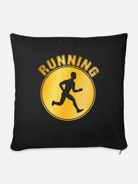 Joggen - Sofakissenbezug 45 x 45 cm - Schwarz