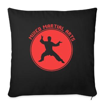 Arts martiaux - Housse de coussin décorative 45 x 45 cm - noir - Devant
