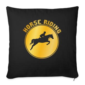 Horse riding - Sofa pillowcase 17,3'' x 17,3'' (45 x 45 cm) - black - Front