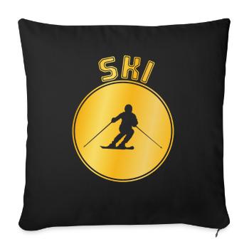 Ski - Sofa pillowcase 17,3'' x 17,3'' (45 x 45 cm) - black - Front