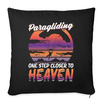 Parapente - Un pas de plus vers le ciel - Housse de coussin décorative 45 x 45 cm - noir - Devant