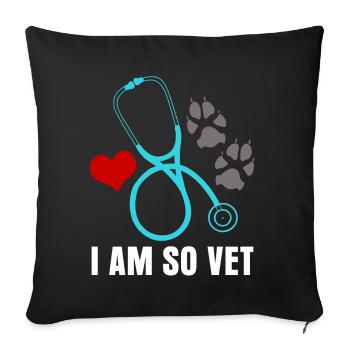 Veterinarian Witz Veterinary Veterinary Practice - Sofa pillowcase 17,3'' x 17,3'' (45 x 45 cm) - black - Front