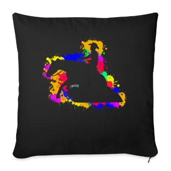 Reining Dressage Western Riding - Housse de coussin décorative 45 x 45 cm - noir - Devant
