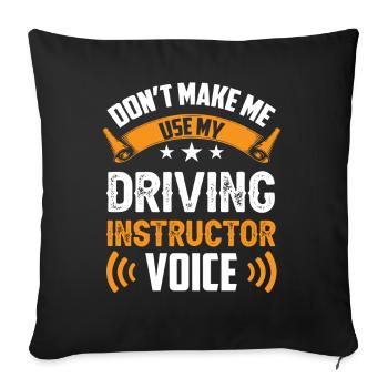 Mon instructeur de conduite Voice Driving Instructor Voice Profession - Housse de coussin décorative 45 x 45 cm - noir - Devant