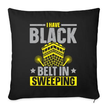 I have the black belt in sweeping Schornstei - Sofa pillowcase 17,3'' x 17,3'' (45 x 45 cm) - black - Front