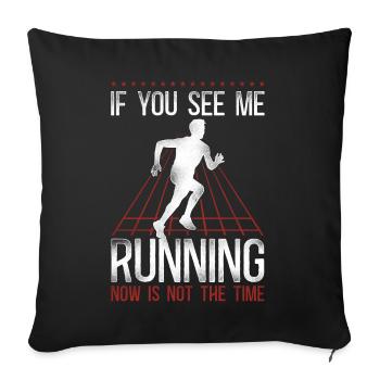 Running Runner Half Marathon - Sofa pillowcase 17,3'' x 17,3'' (45 x 45 cm) - black - Front
