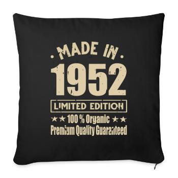 Made in 1952 Vintage Retro Limited Edition - Sofa pillowcase 17,3'' x 17,3'' (45 x 45 cm) - black - Front