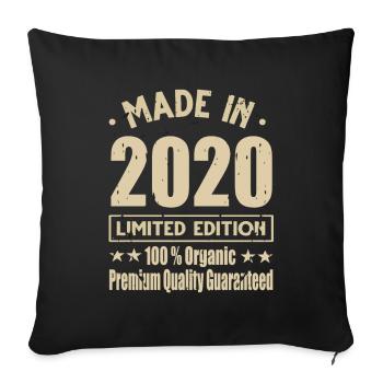 Fabriqué en 2020 Vintage Retro Limited Edition - Housse de coussin décorative 45 x 45 cm - noir - Devant