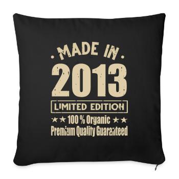 Made in 2013 Vintage Retro Limited Edition - Sofa pillowcase 17,3'' x 17,3'' (45 x 45 cm) - black - Front