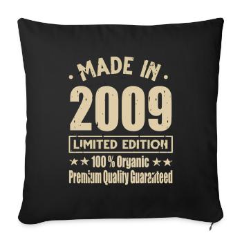 Made in 2009 Vintage Retro Limited Edition - Sofa pillowcase 17,3'' x 17,3'' (45 x 45 cm) - black - Front