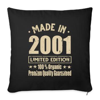 Made in 2001 Vintage Retro Limited Edition - Sofa pillowcase 17,3'' x 17,3'' (45 x 45 cm) - black - Front
