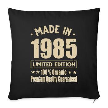 Made in 1985 Vintage Retro Limited Edition - Sofa pillowcase 17,3'' x 17,3'' (45 x 45 cm) - black - Front
