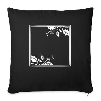White frame bay leaf Christmas - Sofa pillowcase 17,3'' x 17,3'' (45 x 45 cm) - black - Front